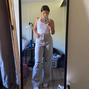 H and m wide leg twill pants - size 4